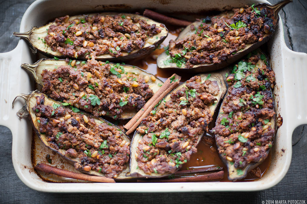 Stuffed Aubergine With Lamb And Pine Nuts Lazy Sunday