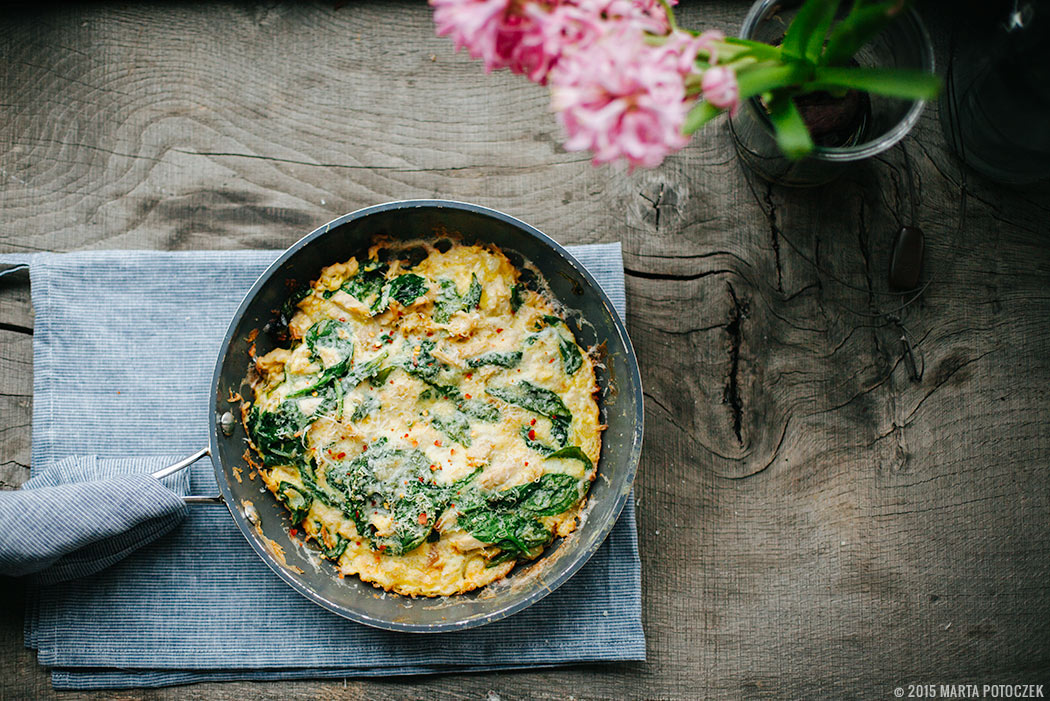 Chicken and spinach frittata Lazy Sunday