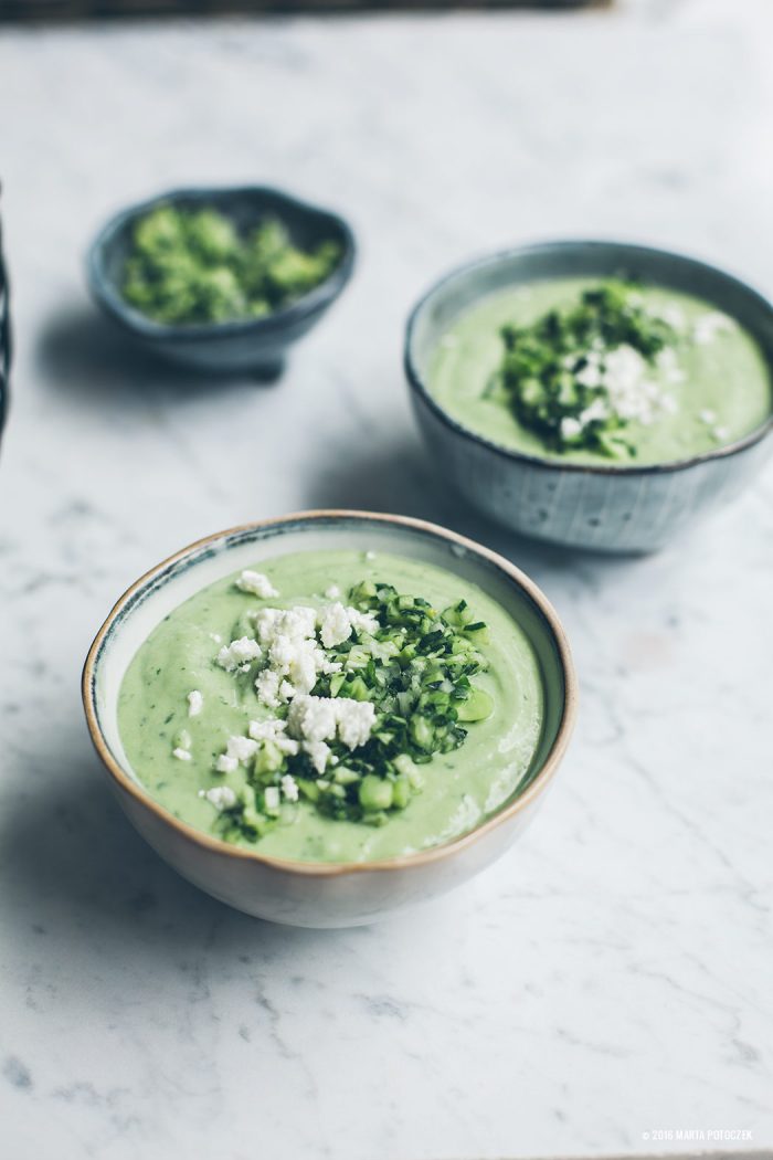 Cucumber avocado gazpacho - Lazy Sunday